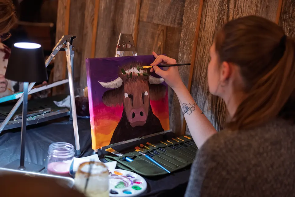 Photo 63 of 93, painting Highland Bull at Stubborn Mule Restaurant & Brewery