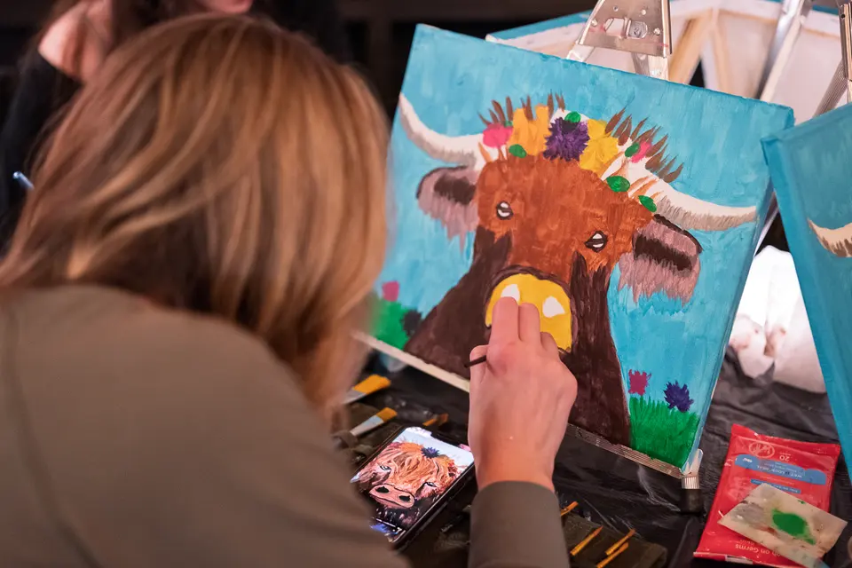 Photo 66 of 93, painting Highland Bull at Stubborn Mule Restaurant & Brewery