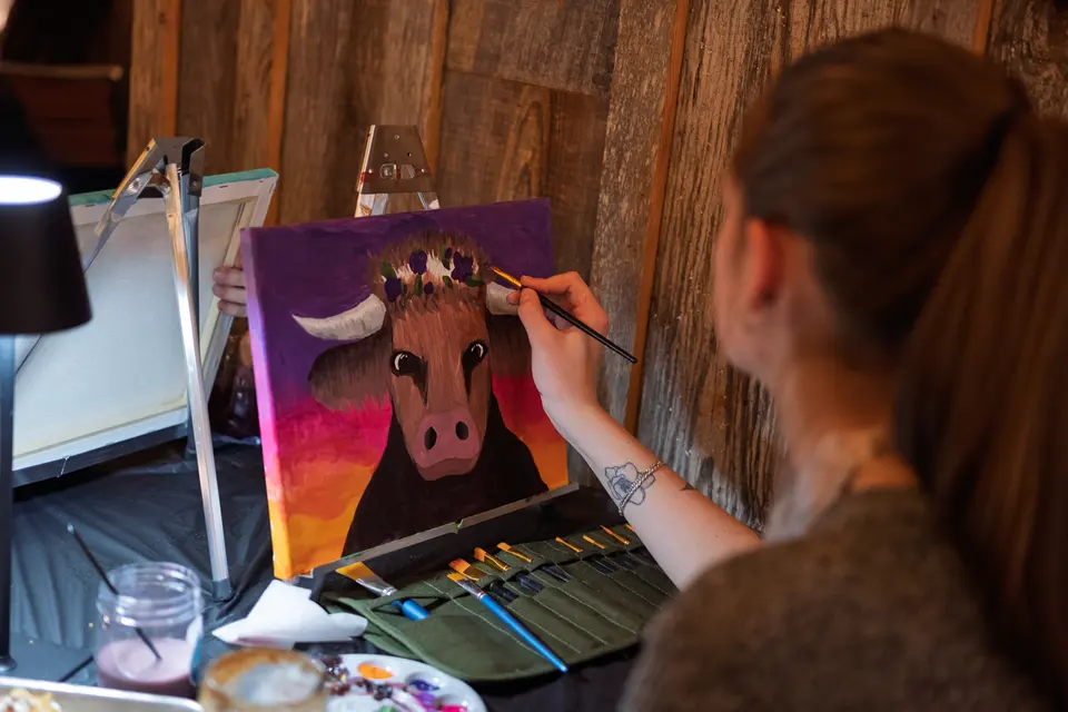 Photo 73 of 93, painting Highland Bull at Stubborn Mule Restaurant & Brewery
