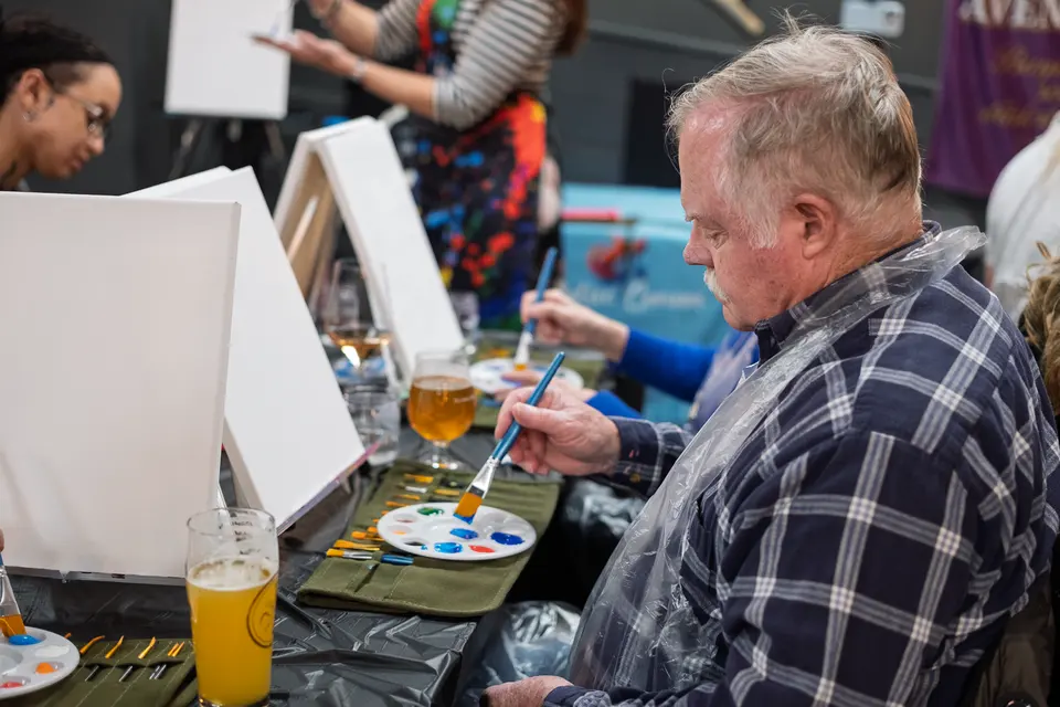 Photo 1 of 81, painting Snowman at Night at Greenville Beer Exchange