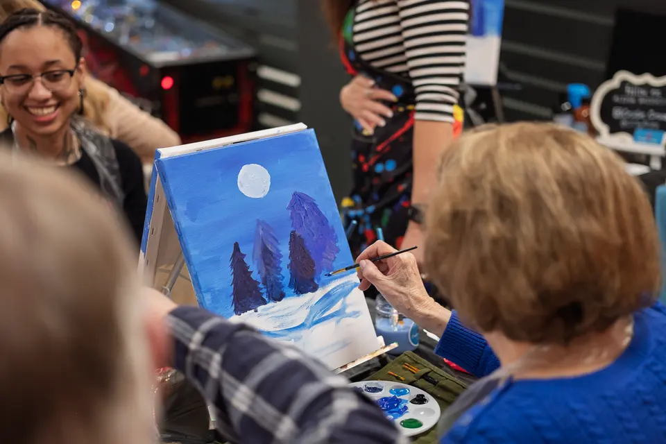 Photo 35 of 81, painting Snowman at Night at Greenville Beer Exchange