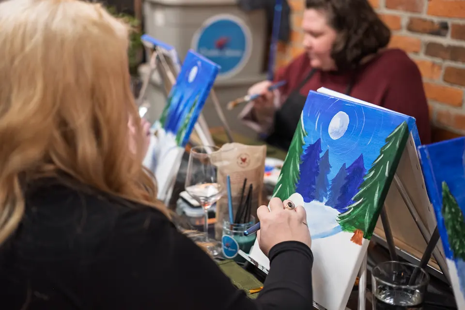 Photo 50 of 81, painting Snowman at Night at Greenville Beer Exchange