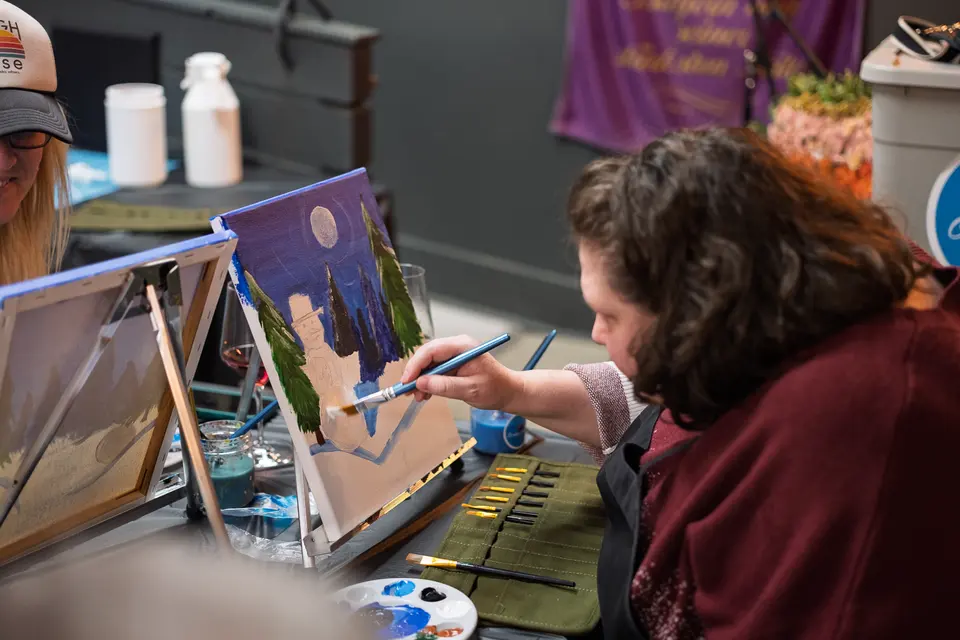 Photo 56 of 81, painting Snowman at Night at Greenville Beer Exchange