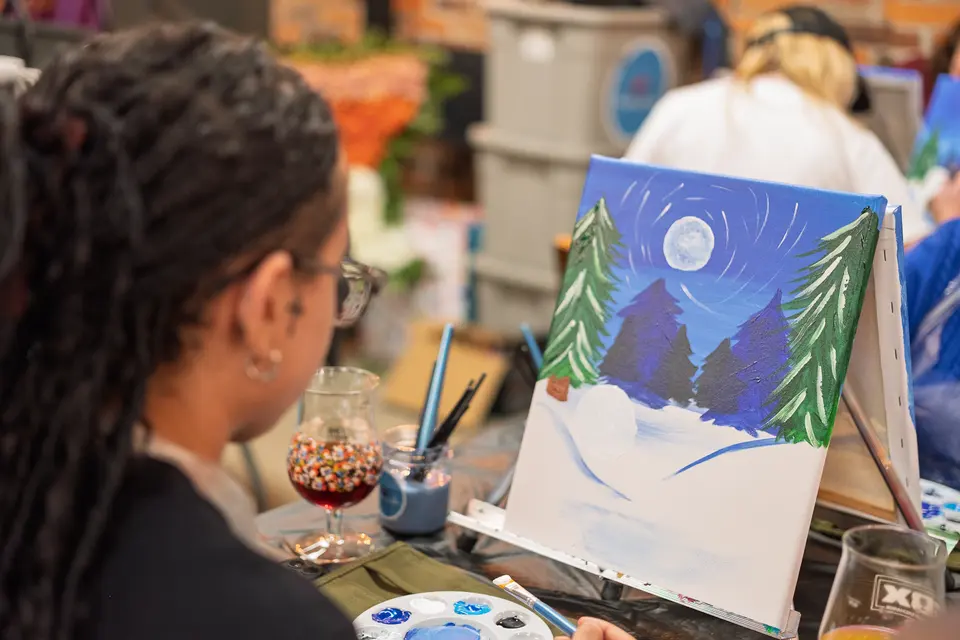 Photo 58 of 81, painting Snowman at Night at Greenville Beer Exchange