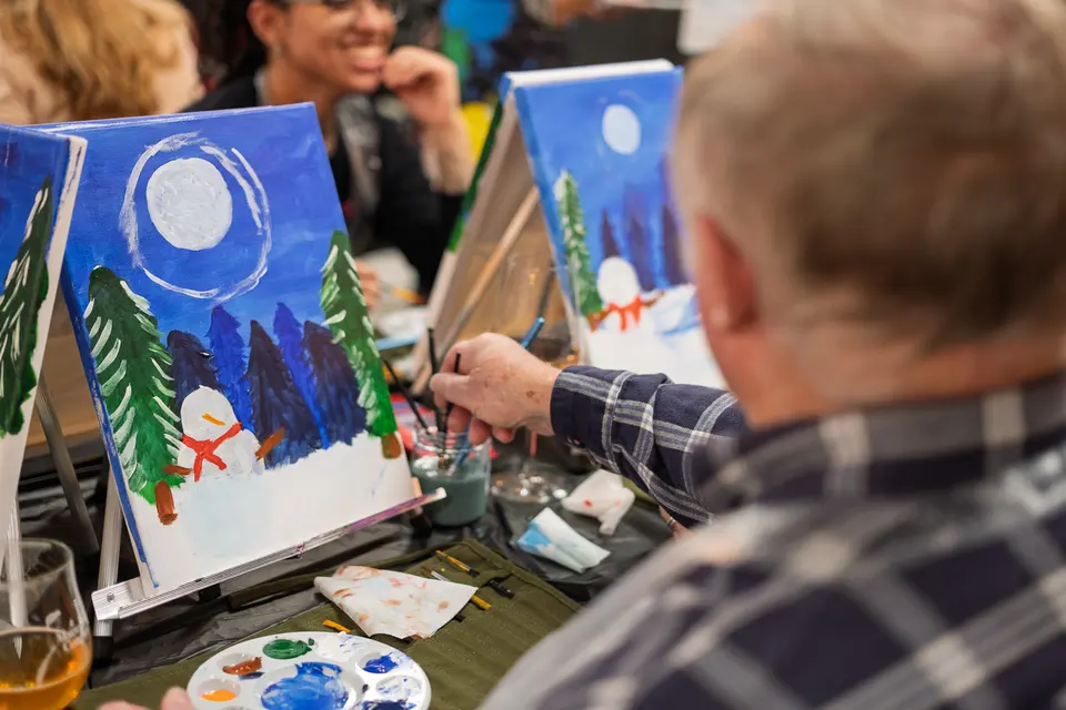 Photo 71 of 81, painting Snowman at Night at Greenville Beer Exchange