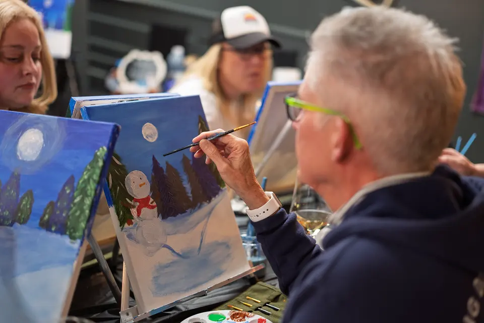 Photo 73 of 81, painting Snowman at Night at Greenville Beer Exchange