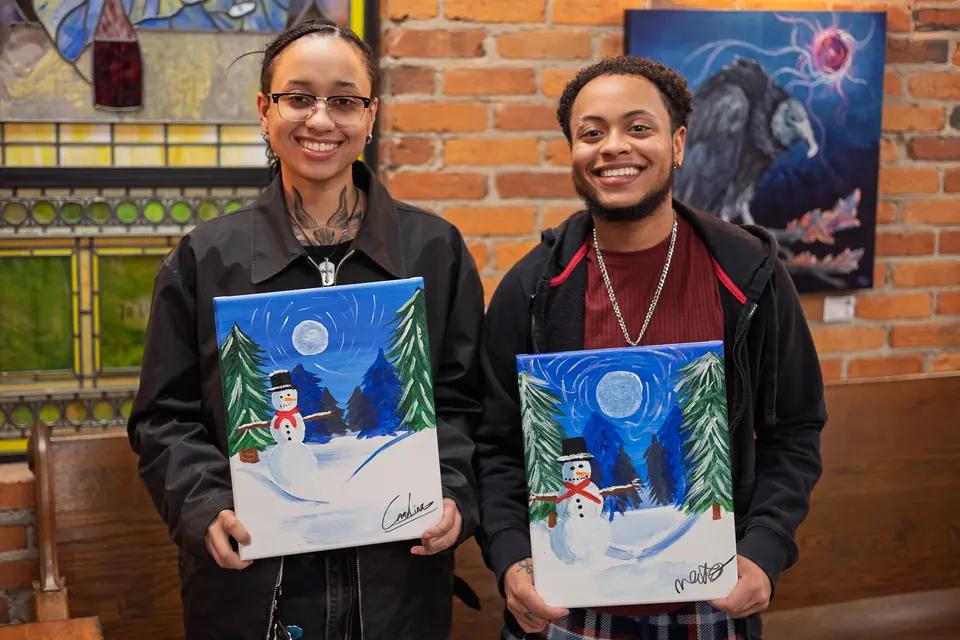 Photo 78 of 81, painting Snowman at Night at Greenville Beer Exchange