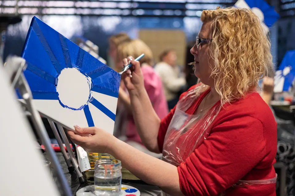 Photo 12 of 53, painting Hope Breaks Through the Clouds at Gather GVL