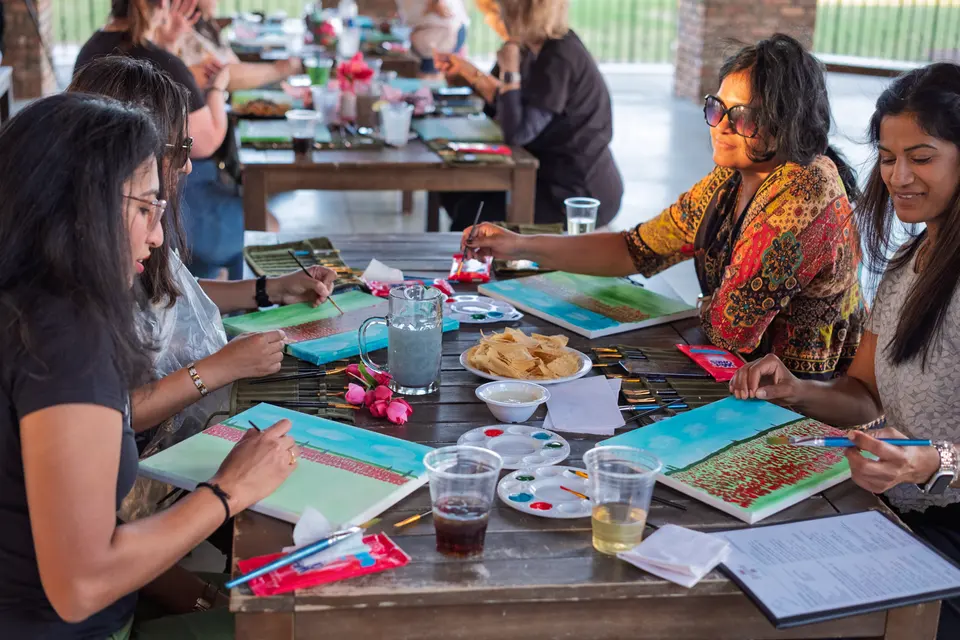 Photo 12 of 31, painting Field of Tulips at BridgeWay Brewing Co.