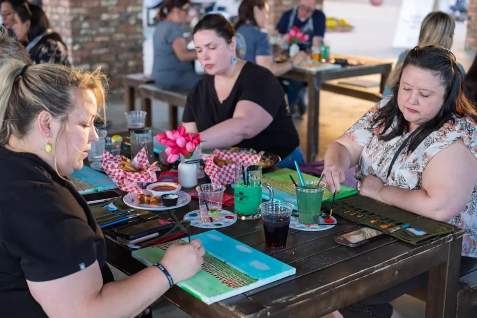 Photo 15 of 31, painting Field of Tulips at BridgeWay Brewing Co.
