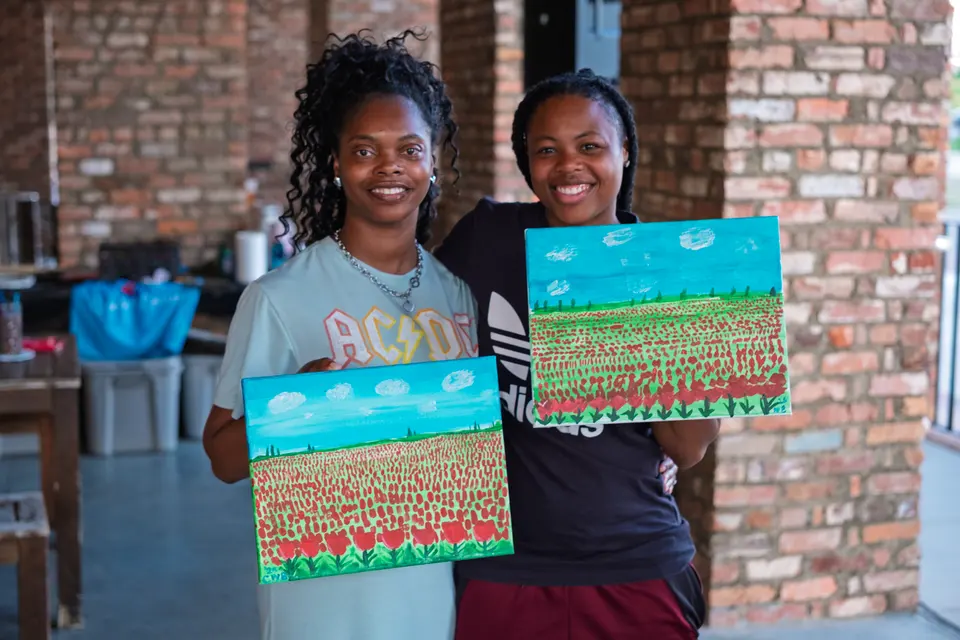 Photo 30 of 31, painting Field of Tulips at BridgeWay Brewing Co.