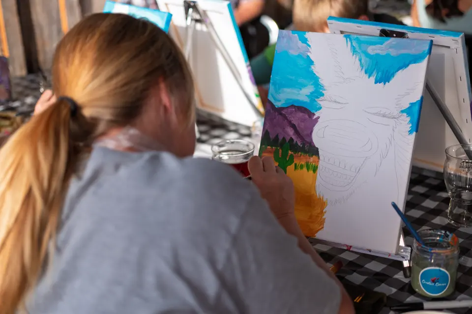 Photo 19 of 81, painting Happy Mule at Stubborn Mule Restaurant & Brewery