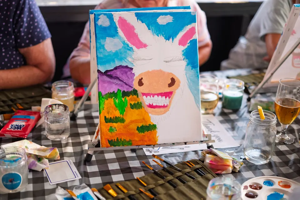 Photo 35 of 81, painting Happy Mule at Stubborn Mule Restaurant & Brewery
