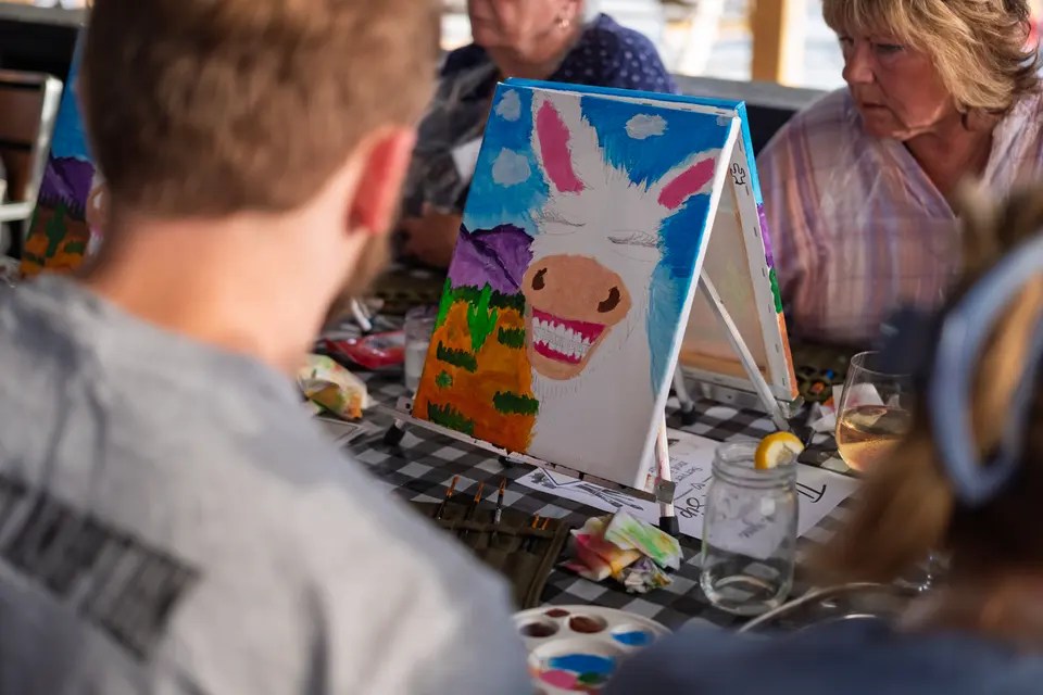 Photo 36 of 81, painting Happy Mule at Stubborn Mule Restaurant & Brewery