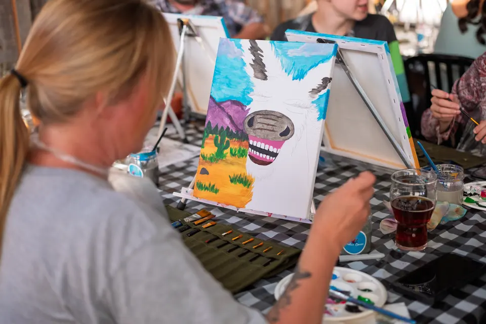 Photo 40 of 81, painting Happy Mule at Stubborn Mule Restaurant & Brewery