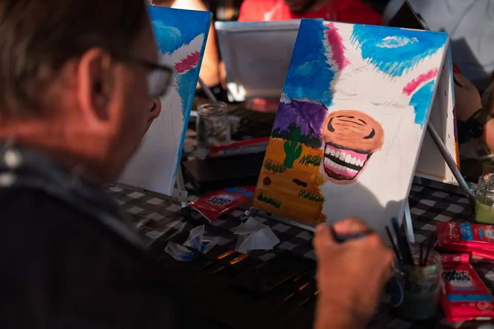 Photo 42 of 81, painting Happy Mule at Stubborn Mule Restaurant & Brewery