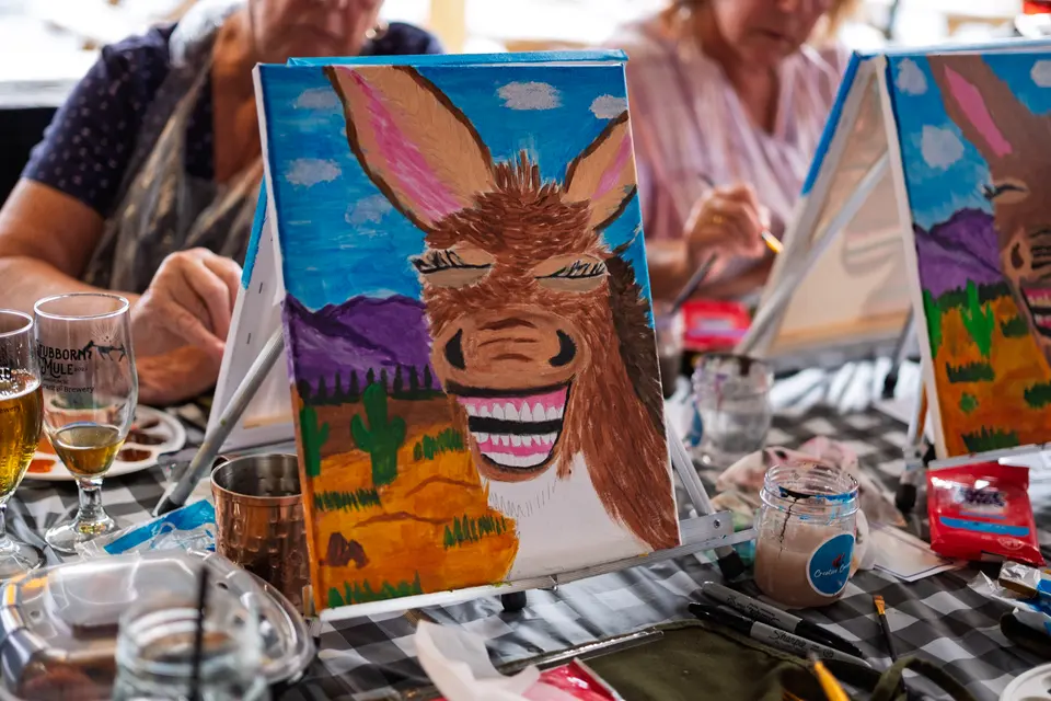 Photo 58 of 81, painting Happy Mule at Stubborn Mule Restaurant & Brewery