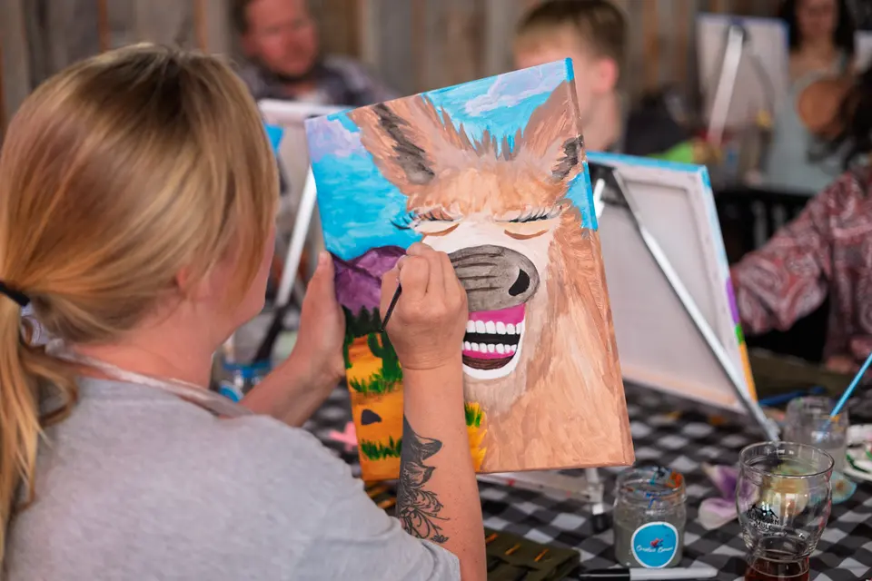 Photo 64 of 81, painting Happy Mule at Stubborn Mule Restaurant & Brewery
