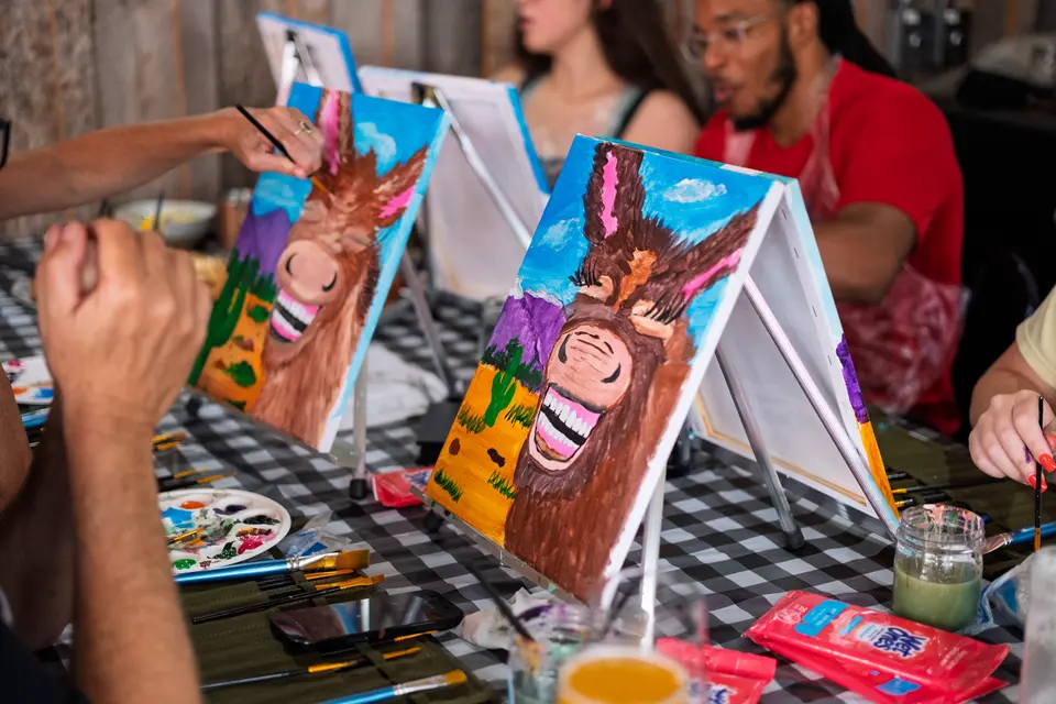 Photo 66 of 81, painting Happy Mule at Stubborn Mule Restaurant & Brewery