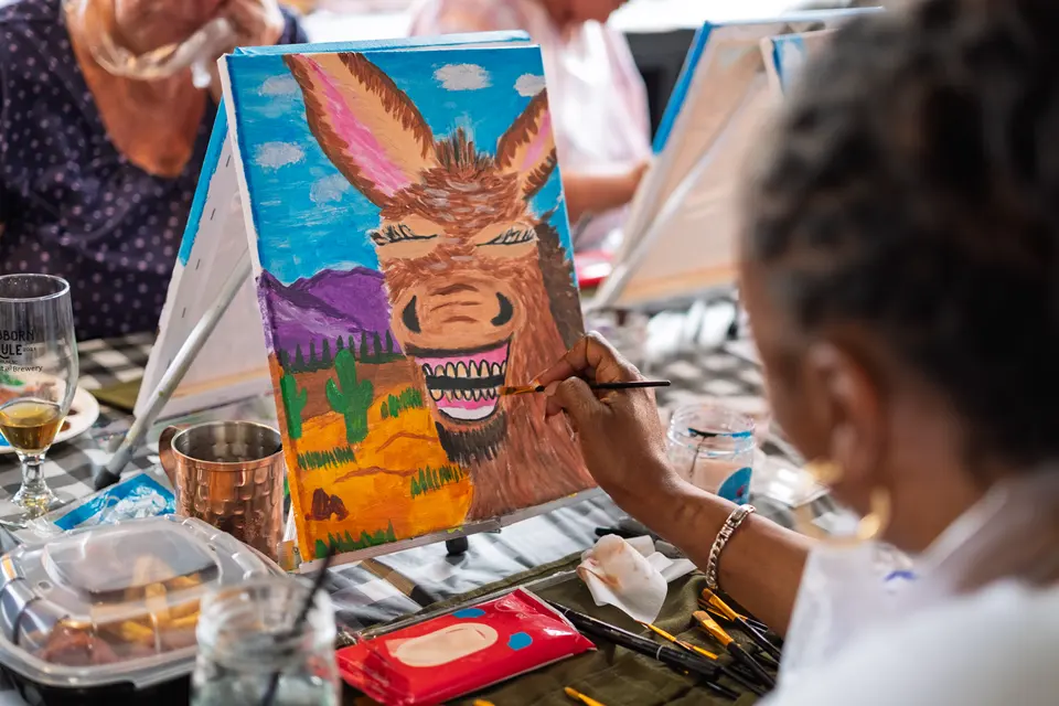 Photo 74 of 81, painting Happy Mule at Stubborn Mule Restaurant & Brewery