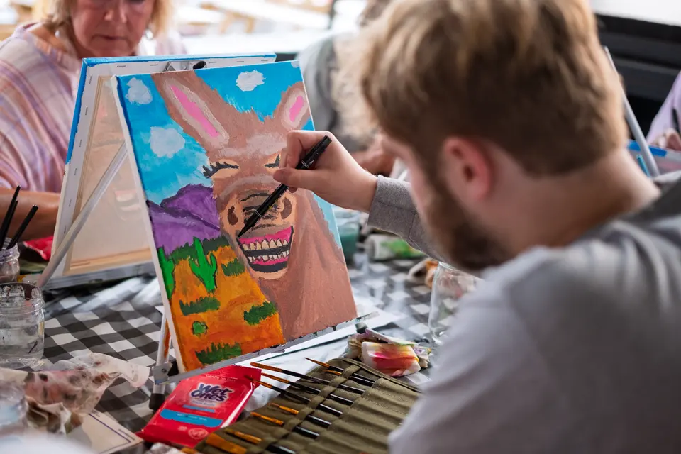 Photo 75 of 81, painting Happy Mule at Stubborn Mule Restaurant & Brewery