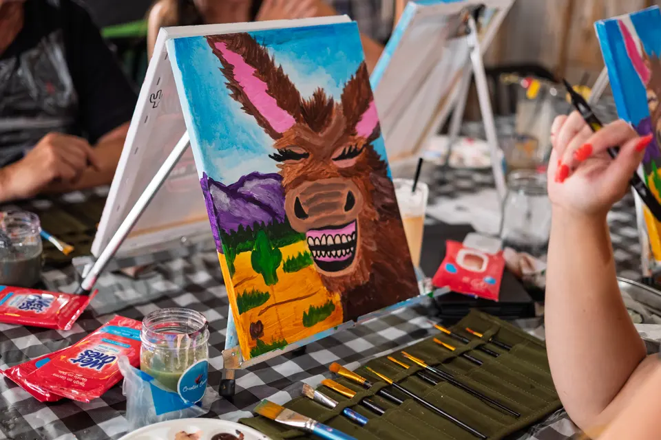 Photo 79 of 81, painting Happy Mule at Stubborn Mule Restaurant & Brewery