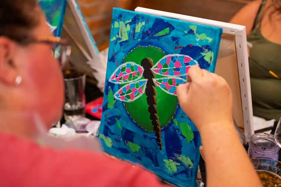 Photo 74 of 78, painting Dragonfly at Greenville Beer Exchange