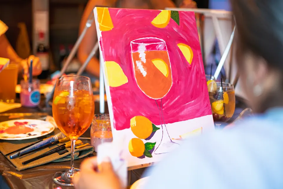 Photo 110 of 128, painting Aperol Spritz at Cork & Tap