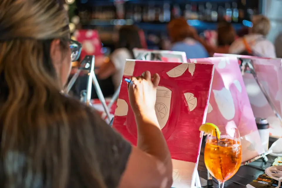 Photo 38 of 128, painting Aperol Spritz at Cork & Tap